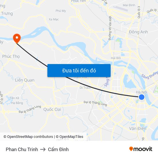 Phan Chu Trinh to Cẩm Đình map