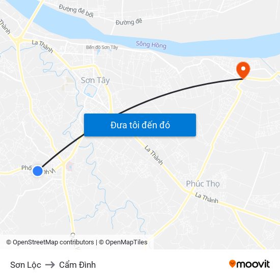Sơn Lộc to Cẩm Đình map