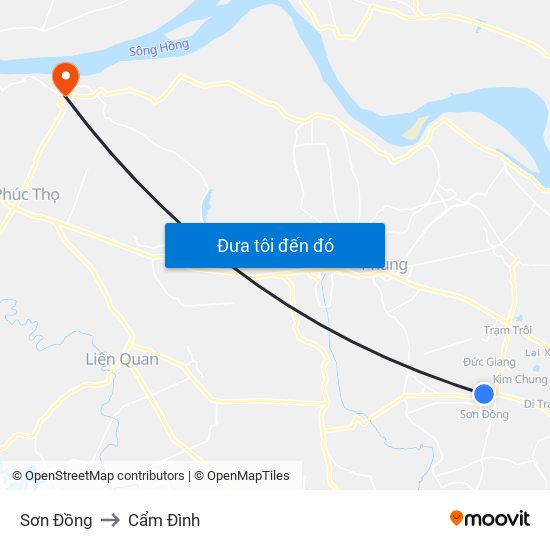 Sơn Đồng to Cẩm Đình map