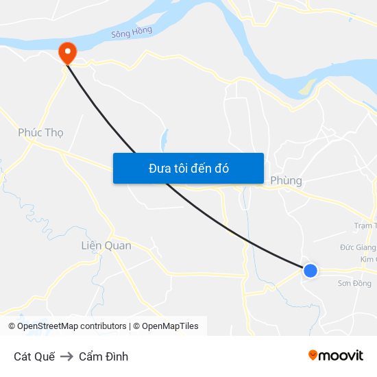 Cát Quế to Cẩm Đình map