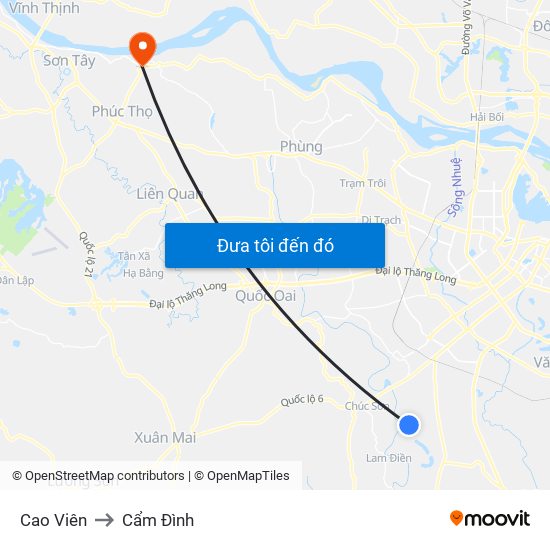 Cao Viên to Cẩm Đình map