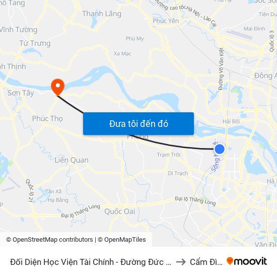 Đối Diện Học Viện Tài Chính - Đường Đức Thắng to Cẩm Đình map