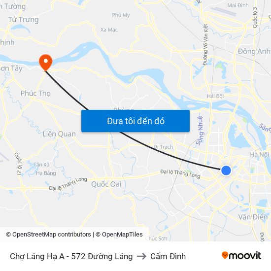 Chợ Láng Hạ A - 572 Đường Láng to Cẩm Đình map