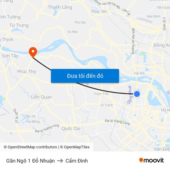 Gần Ngõ 1 Đỗ Nhuận to Cẩm Đình map