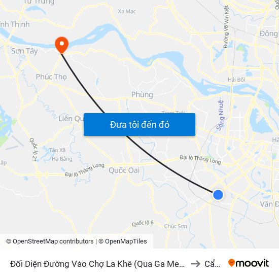 Đối Diện Đường Vào Chợ La Khê (Qua Ga Metro La Khê) - 405 Quang Trung (Hà Đông) to Cẩm Đình map