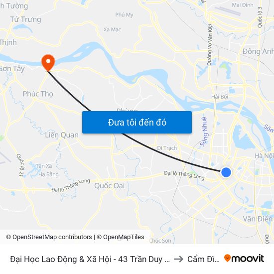 Đại Học Lao Động & Xã Hội - 43 Trần Duy Hưng to Cẩm Đình map