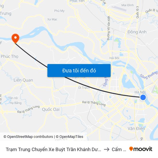Trạm Trung Chuyển Xe Buýt Trần Khánh Dư (Khu Đón Khách) to Cẩm Đình map