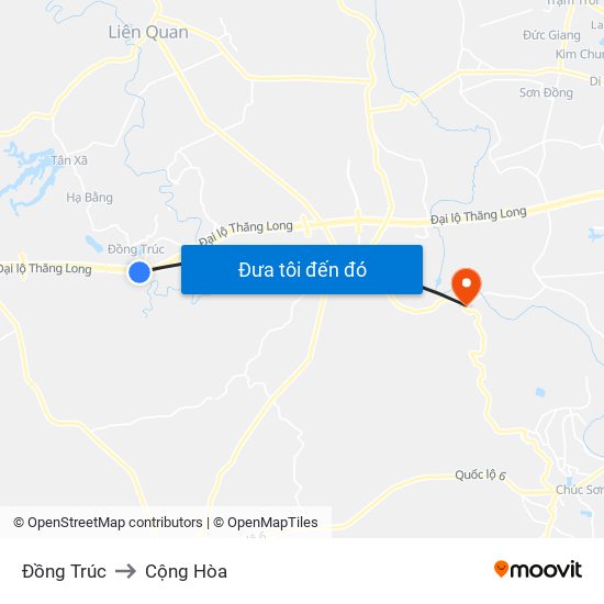 Đồng Trúc to Cộng Hòa map