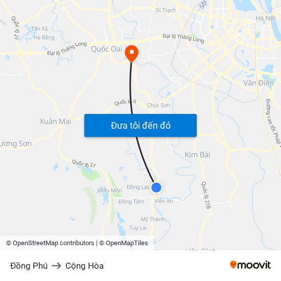 Đồng Phú to Cộng Hòa map