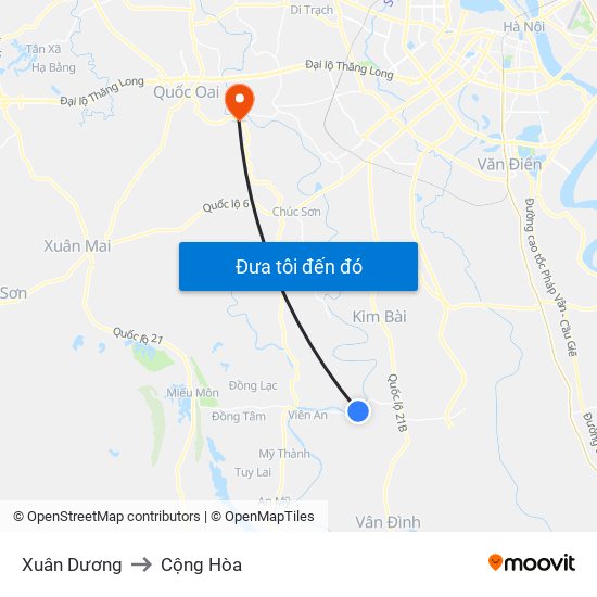 Xuân Dương to Cộng Hòa map