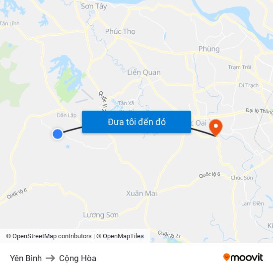 Yên Bình to Cộng Hòa map