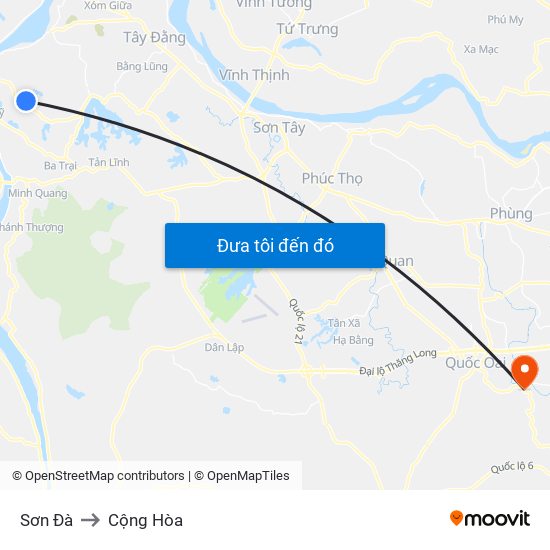 Sơn Đà to Cộng Hòa map