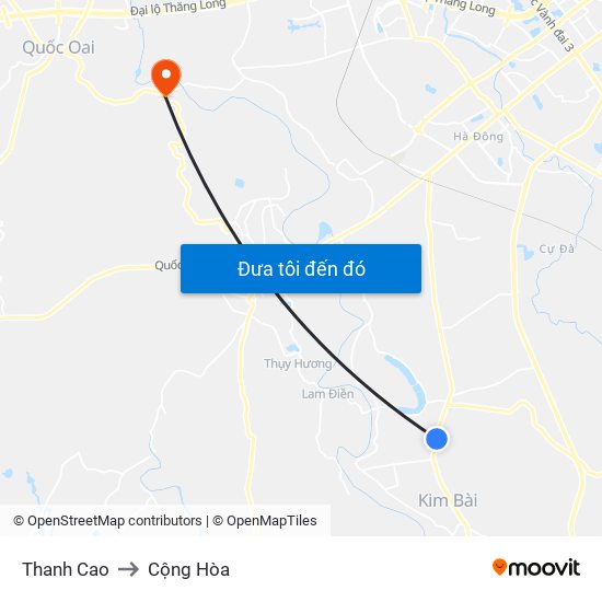 Thanh Cao to Cộng Hòa map