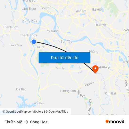 Thuần Mỹ to Cộng Hòa map