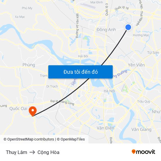 Thuỵ Lâm to Cộng Hòa map