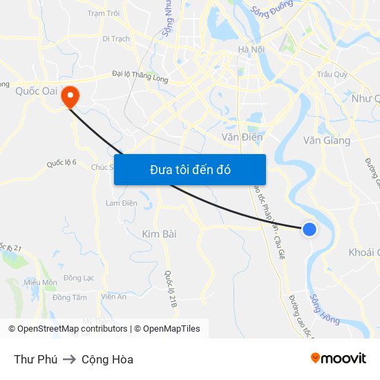 Thư Phú to Cộng Hòa map