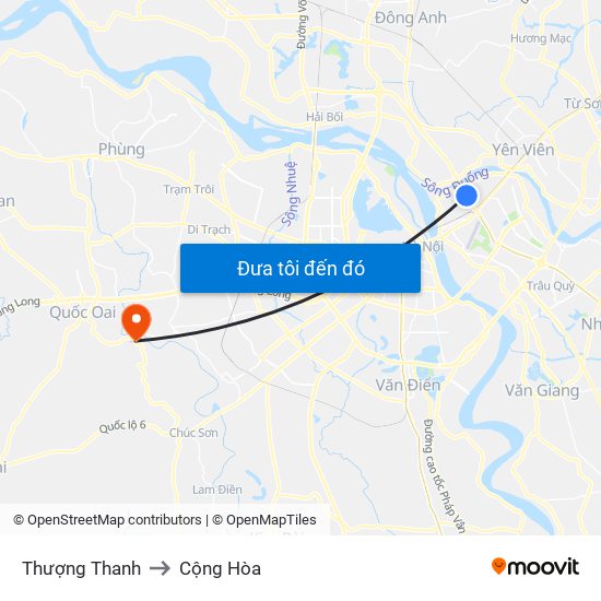 Thượng Thanh to Cộng Hòa map