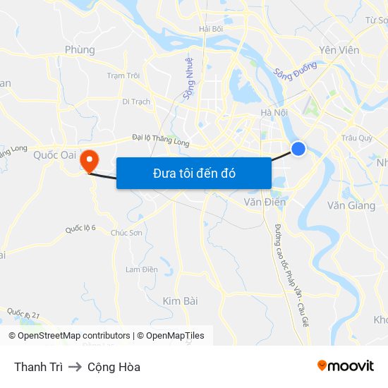 Thanh Trì to Cộng Hòa map