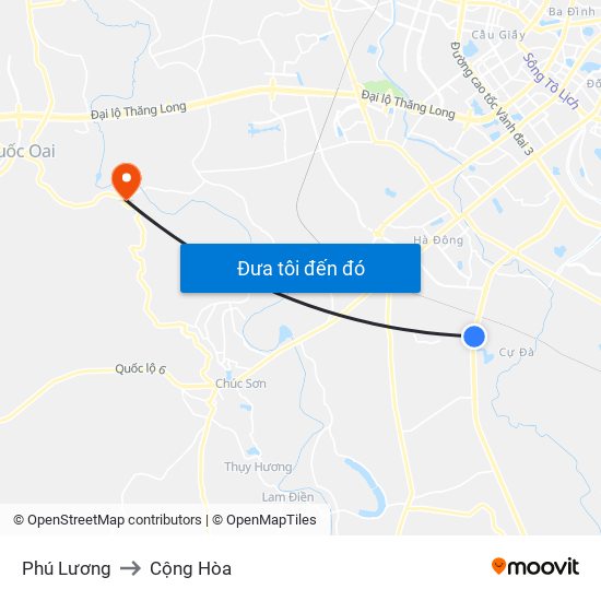 Phú Lương to Cộng Hòa map