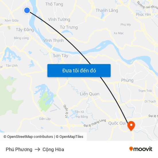 Phú Phương to Cộng Hòa map