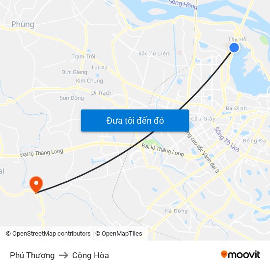 Phú Thượng to Cộng Hòa map