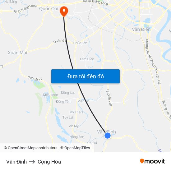 Vân Đình to Cộng Hòa map