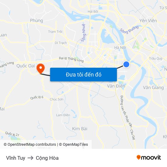 Vĩnh Tuy to Cộng Hòa map