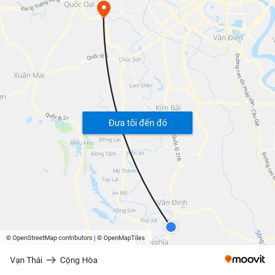 Vạn Thái to Cộng Hòa map