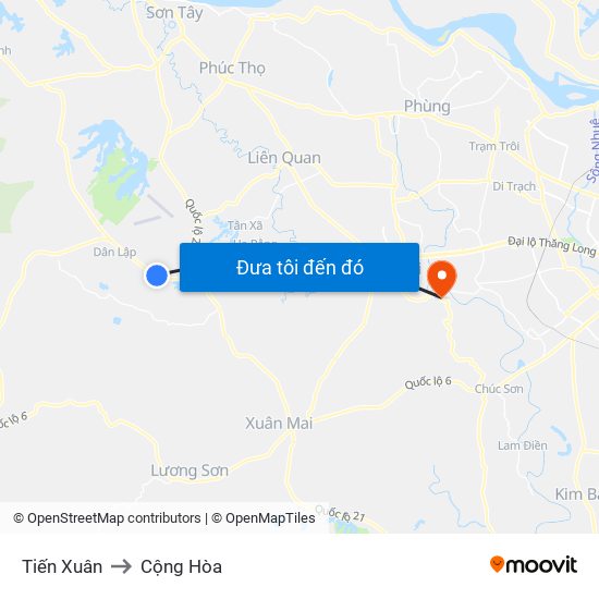 Tiến Xuân to Cộng Hòa map