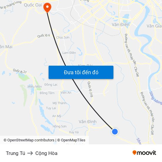 Trung Tú to Cộng Hòa map