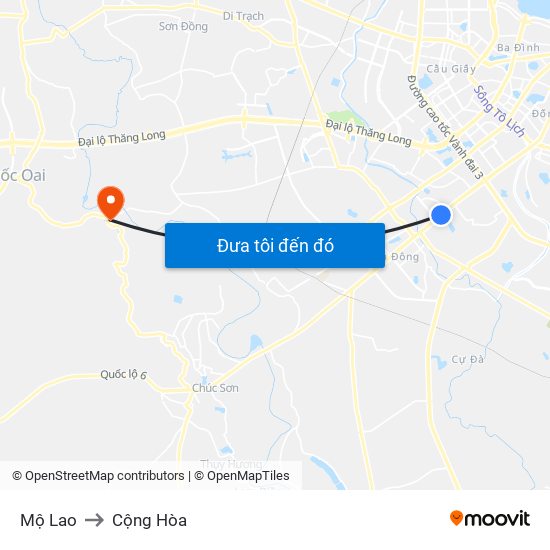 Mộ Lao to Cộng Hòa map