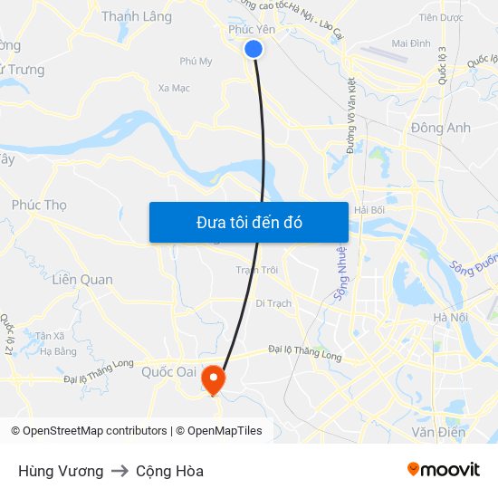 Hùng Vương to Cộng Hòa map