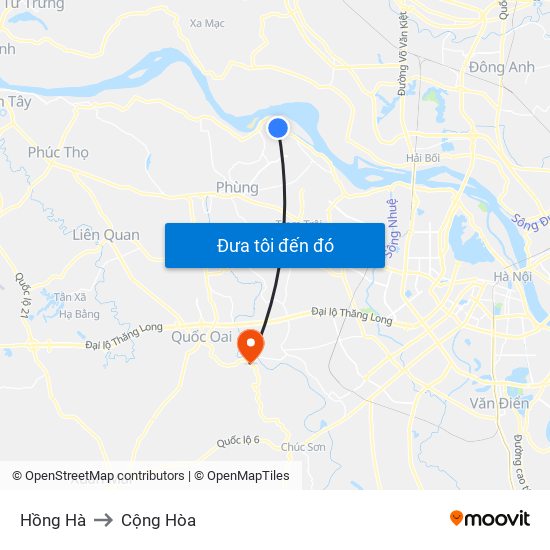 Hồng Hà to Cộng Hòa map