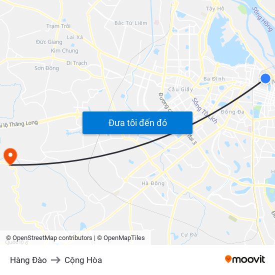 Hàng Đào to Cộng Hòa map