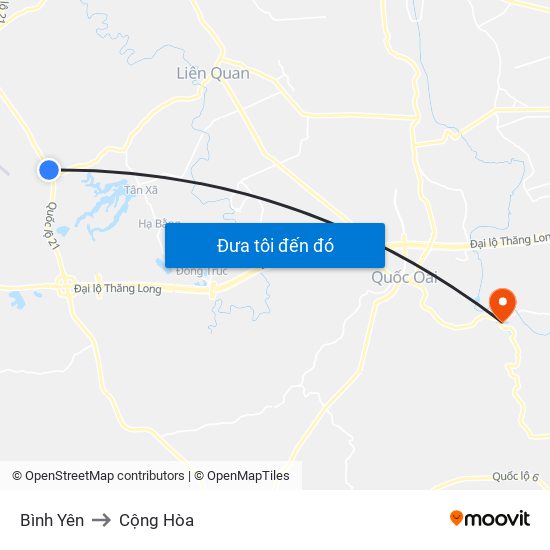 Bình Yên to Cộng Hòa map