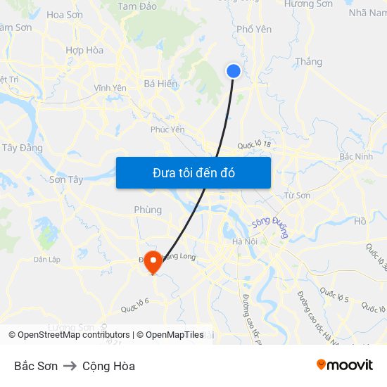 Bắc Sơn to Cộng Hòa map