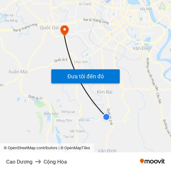 Cao Dương to Cộng Hòa map