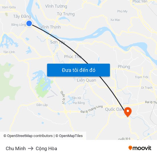 Chu Minh to Cộng Hòa map