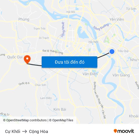 Cự Khối to Cộng Hòa map