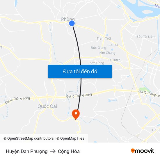 Huyện Đan Phượng to Cộng Hòa map