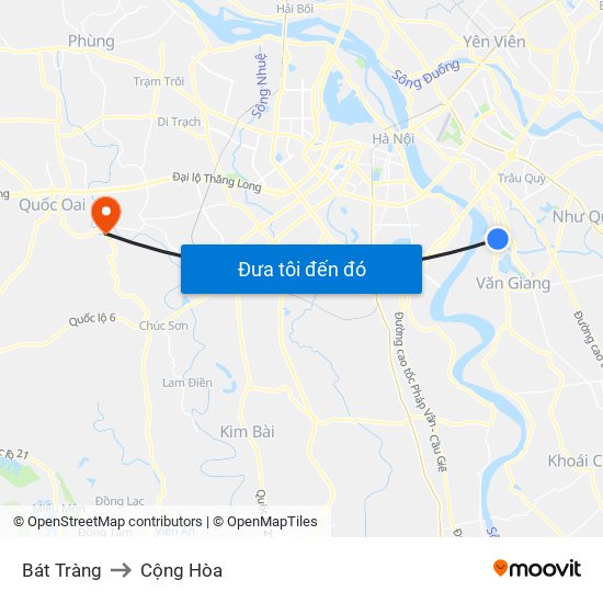 Bát Tràng to Cộng Hòa map