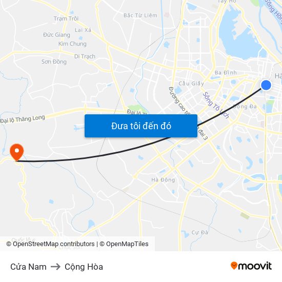 Cửa Nam to Cộng Hòa map