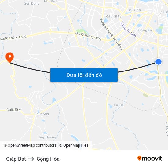 Giáp Bát to Cộng Hòa map