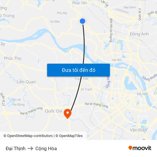 Đại Thịnh to Cộng Hòa map