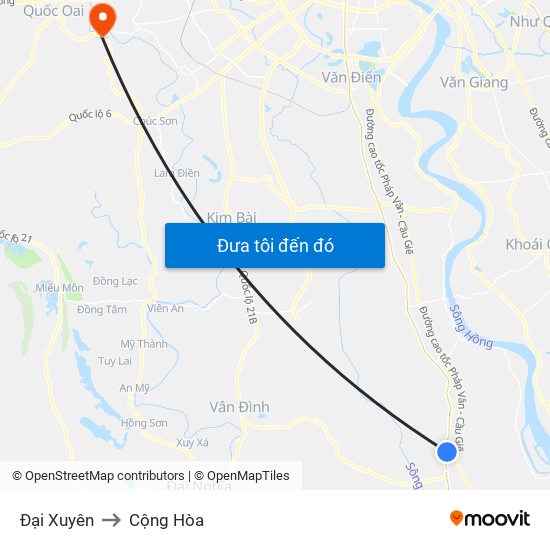 Đại Xuyên to Cộng Hòa map