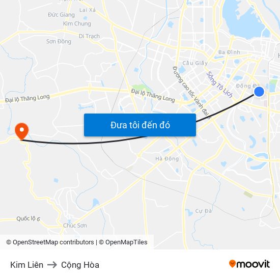 Kim Liên to Cộng Hòa map