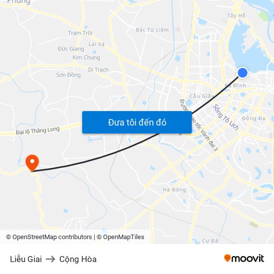 Liễu Giai to Cộng Hòa map