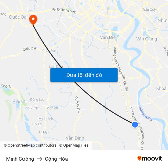 Minh Cường to Cộng Hòa map