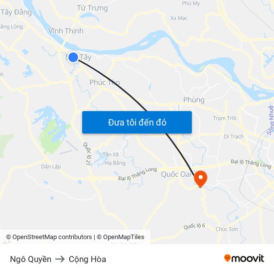 Ngô Quyền to Cộng Hòa map