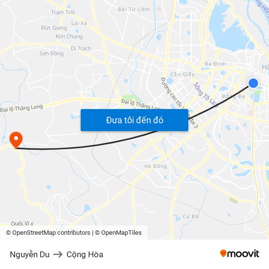 Nguyễn Du to Cộng Hòa map